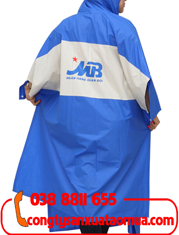 may áo mưa quảng cáo vải nhựa rẻ in logo công ty nhãn hàng