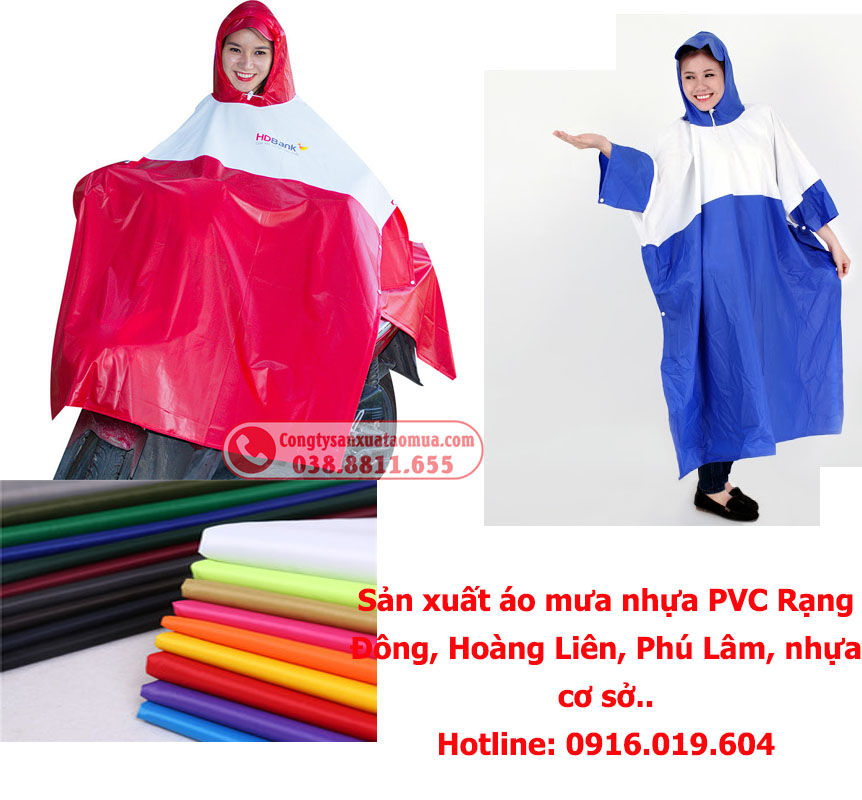 Sản xuất áo mưa nhựa PVC giá rẻ in logo