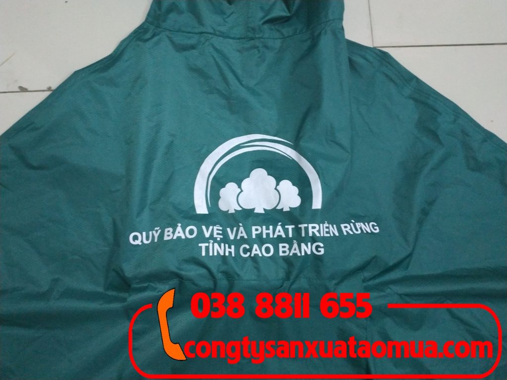In áo mưa quà tặng cho quỹ phát triển rừng Cao Bằng 2020