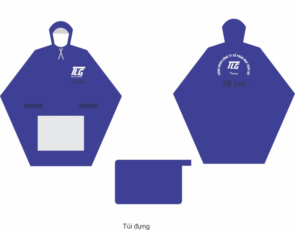 Thiết kế in áo mưa cho công ty may Tiên Luc Bắc Giang
